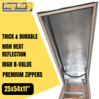 Energy Wise Attic Tent - 25"x54"x11", Air Tight Attic Door Insulation Cover With Easy Zipper Access - Energy Wise Brand