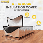 Energy Wise Attic Tent - 25"x54"x11", Air Tight Attic Door Insulation Cover With Easy Zipper Access - Energy Wise Brand