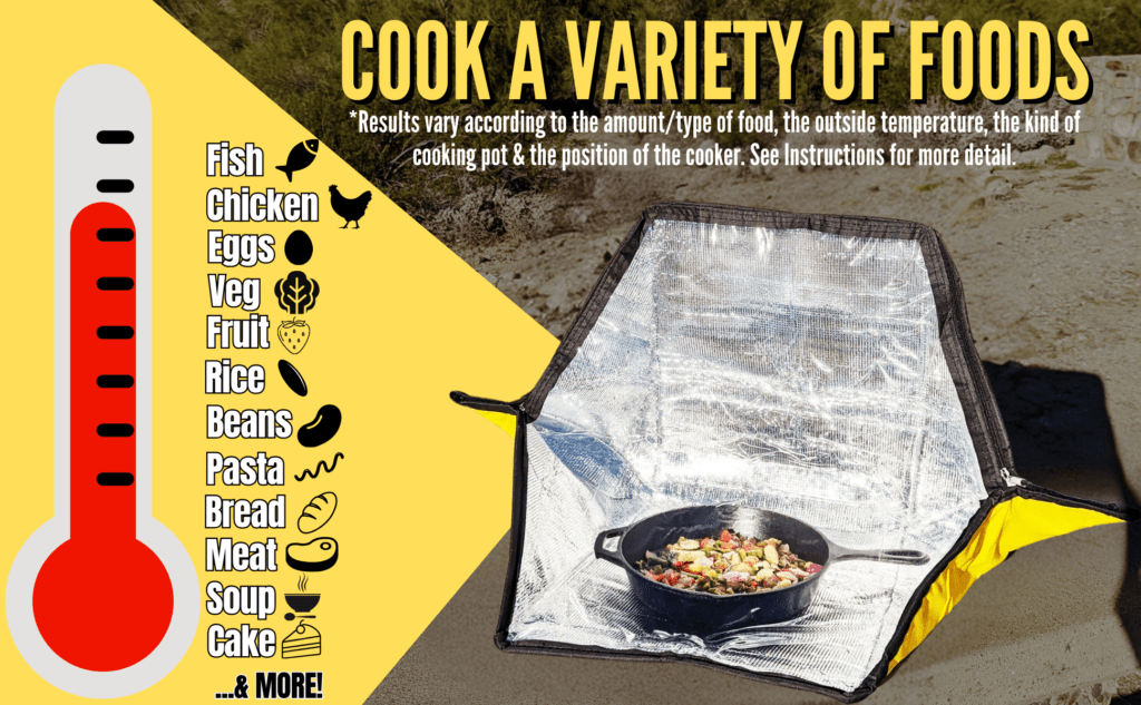 cook a variety of foods in the energy wise solar oven